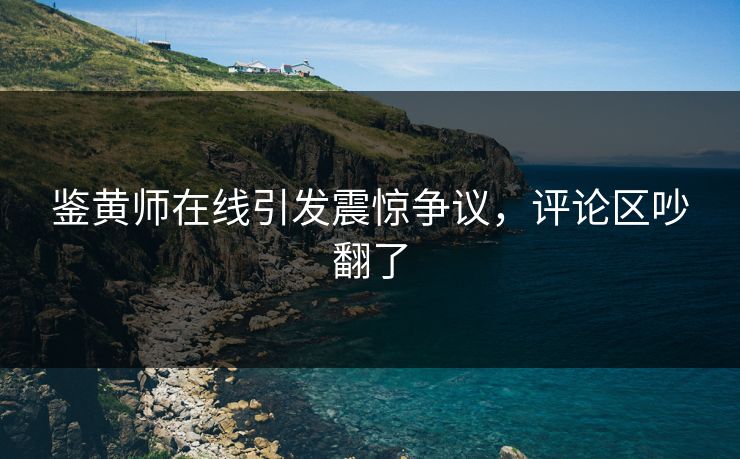 鉴黄师在线引发震惊争议，评论区吵翻了