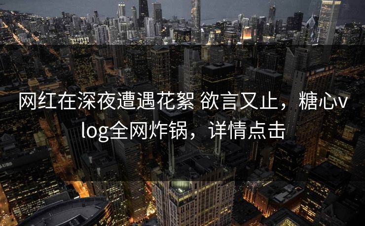 网红在深夜遭遇花絮 欲言又止,糖心vlog全网炸锅,详情点击 网红在深夜遭遇花絮 欲言又止,糖心vlog全网炸锅,详情点击