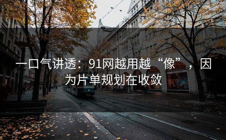 一口气讲透:91网越用越“像”,因为片单规划在收敛 一口气讲透:91网越用越“像”,因为片单规划在收敛